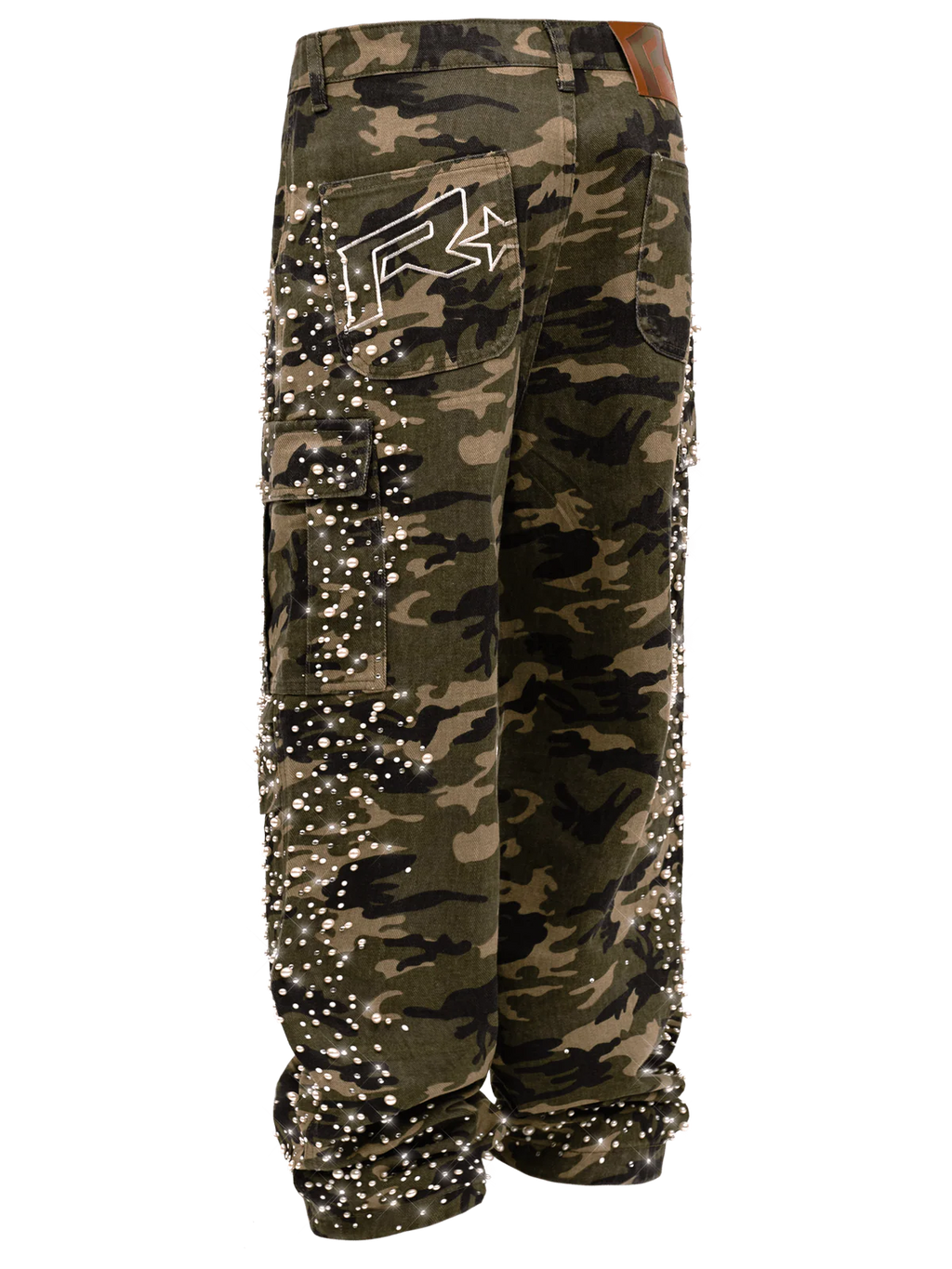 CAMO CARGO EMBELLISH DENIM