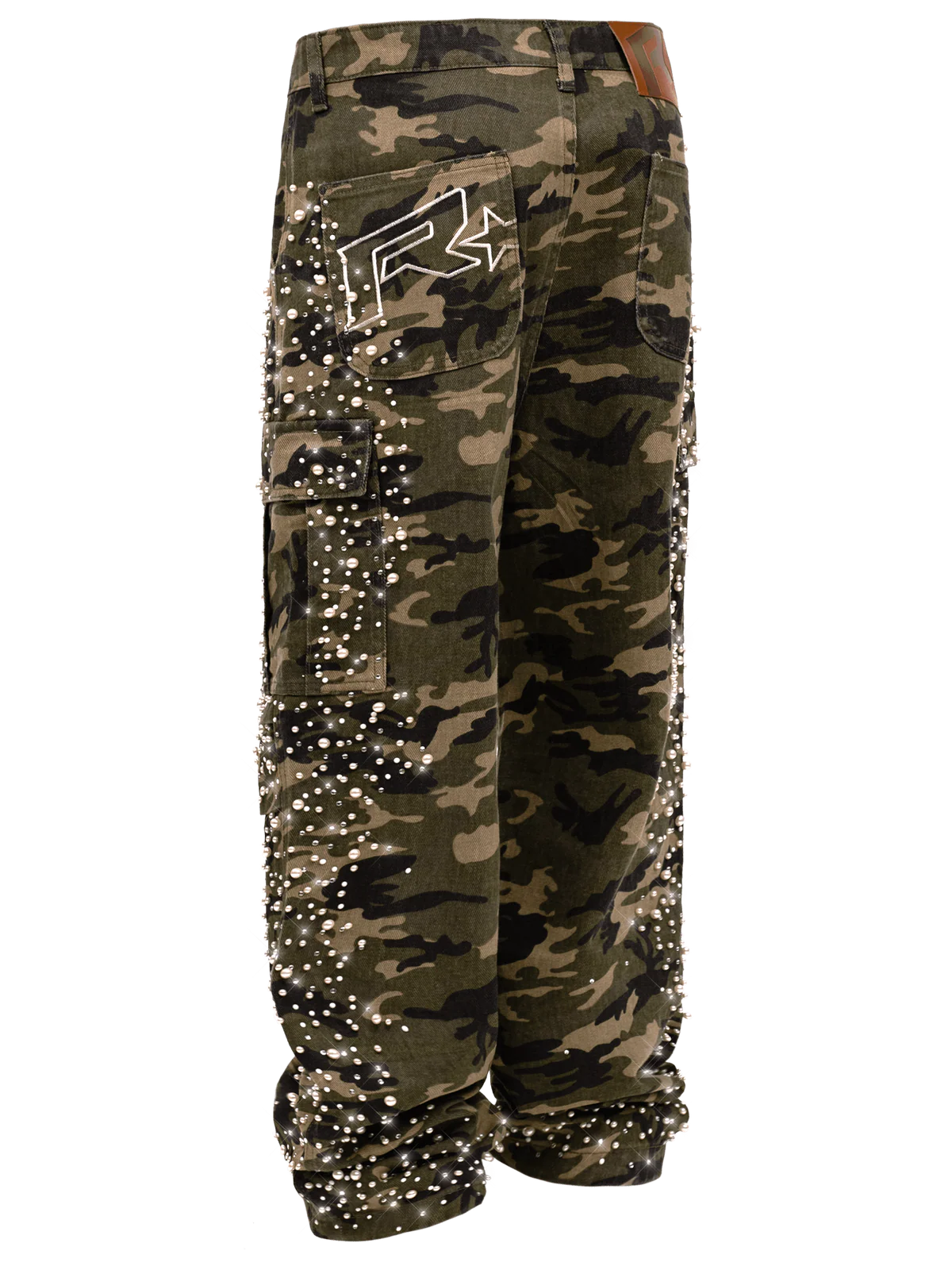 CAMO CARGO EMBELLISH DENIM