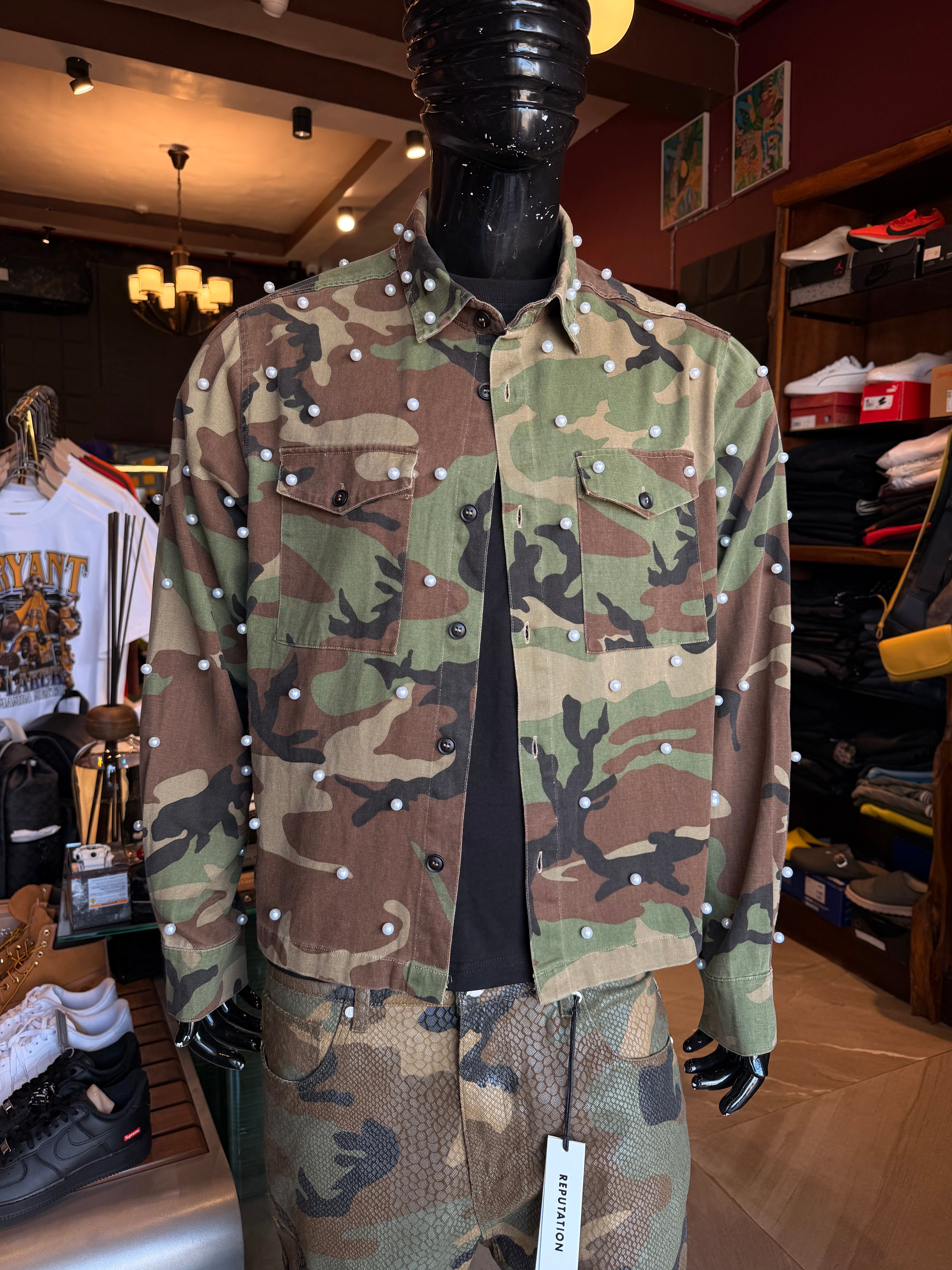 Pearl Wildin Camo Button Up Shirt - Camouflage