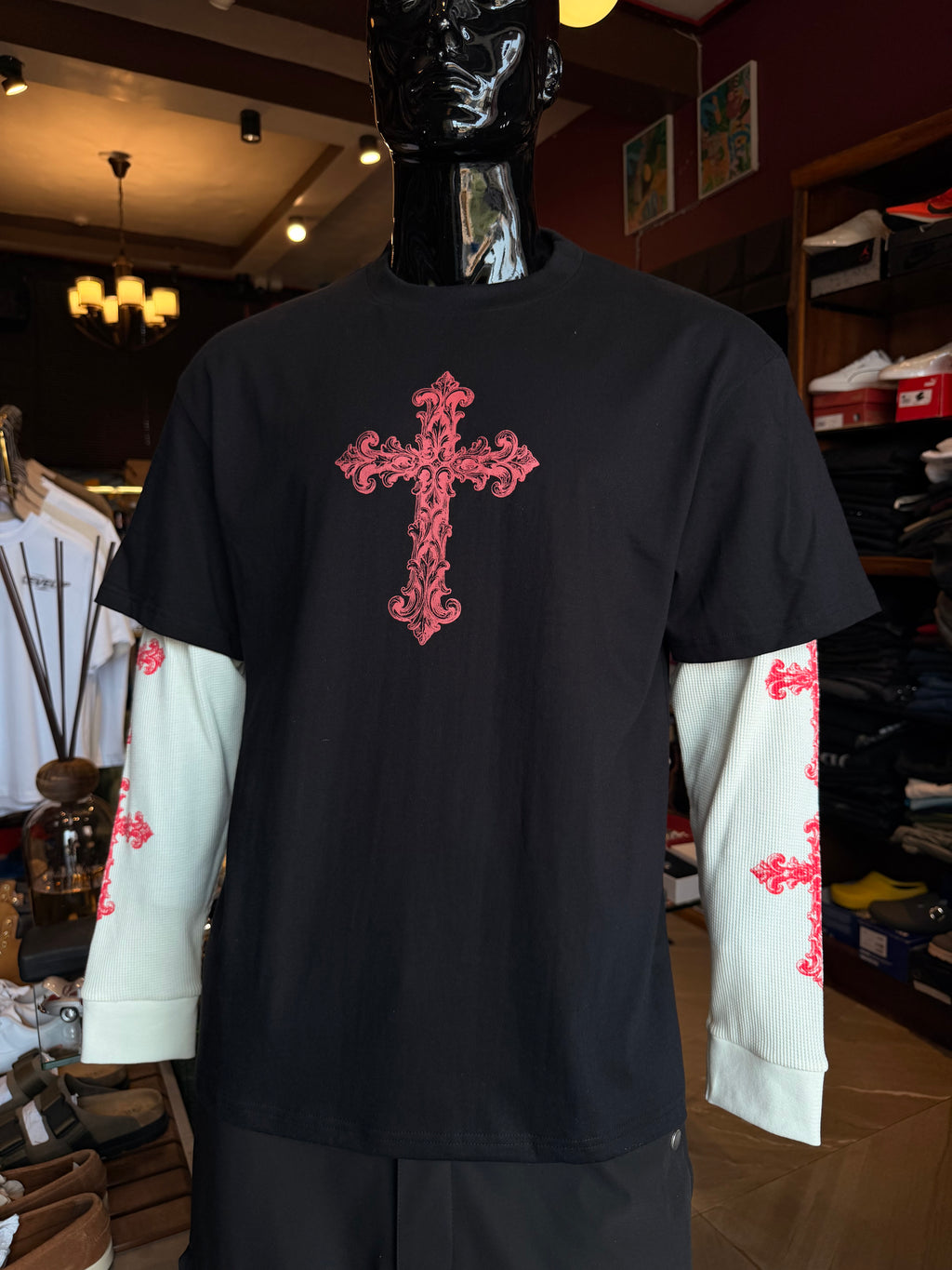 Twofer Through The Looking Glass Long Sleeve Tee - Black