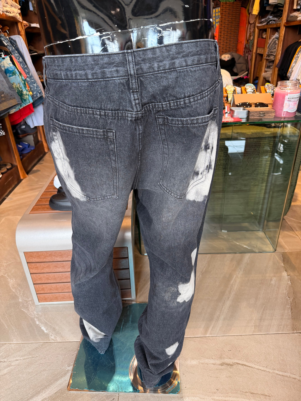 Straight Bleach Me Jean - Black Wash