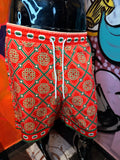 Royal Geometric Relaxed Short - Red/combo