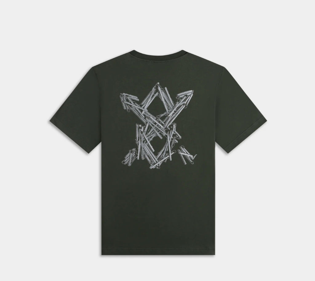 DAILY PAPER ROSIN GREEN MATCHSTICK SHIELD T-SHIRT