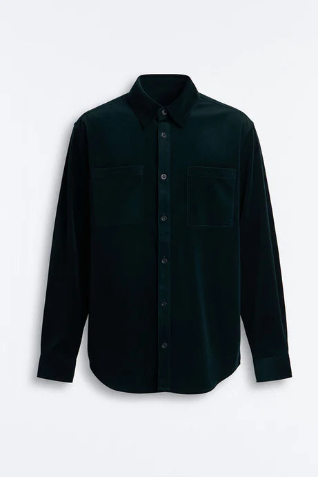 Relaxed Lincoln Park Textured Button Up Shirt - Hunter Green