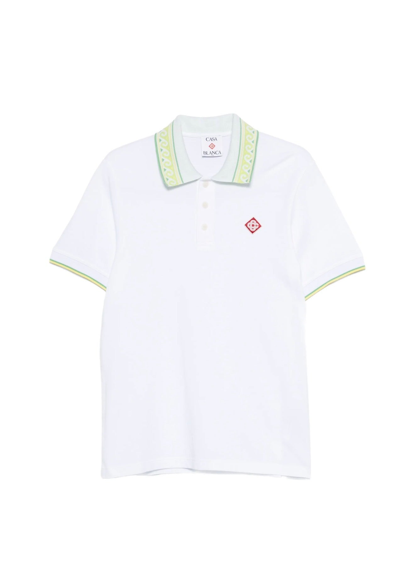Casablanca laurel trim-collar polo shirt