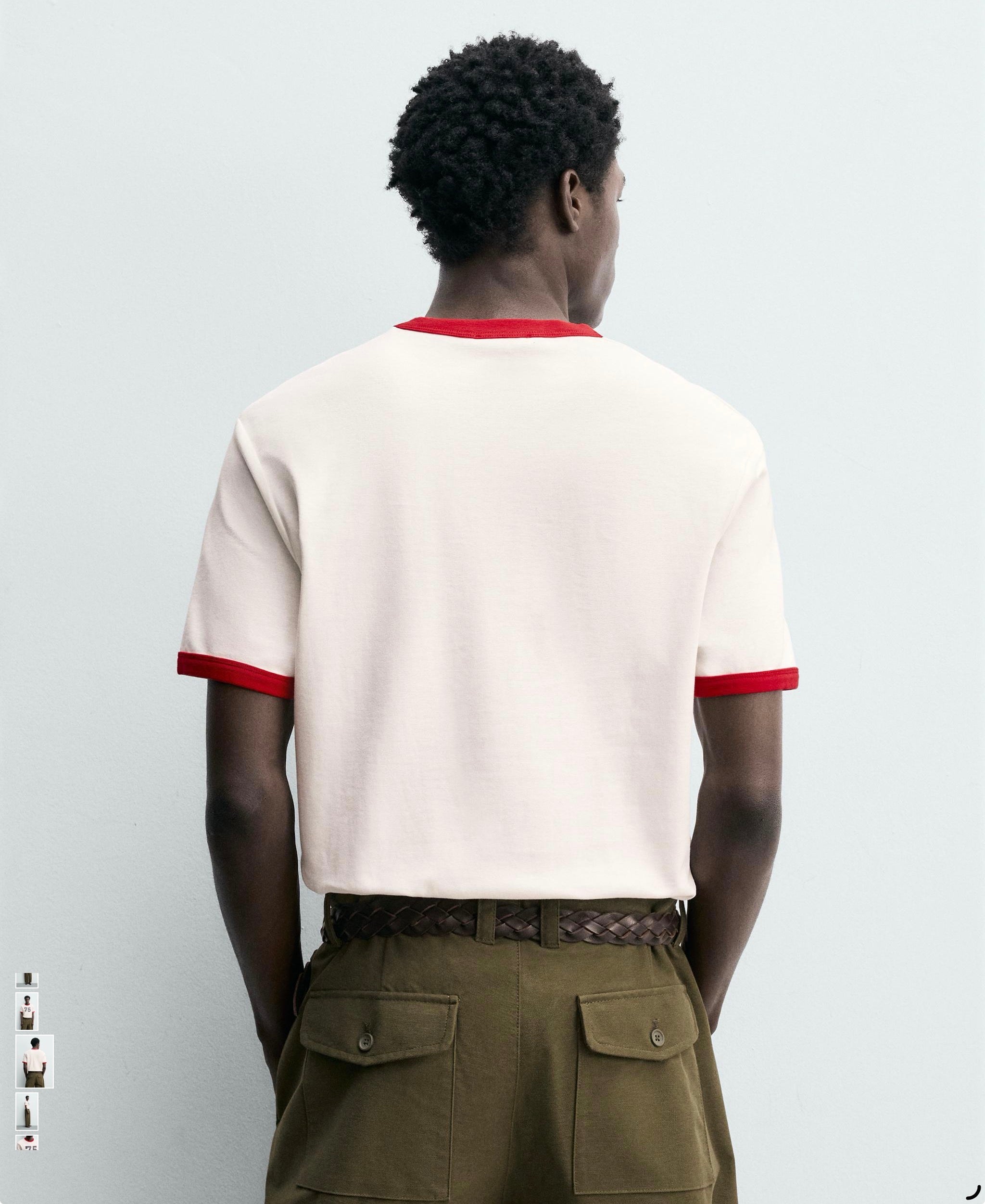 Contrast Rib number t-shirt