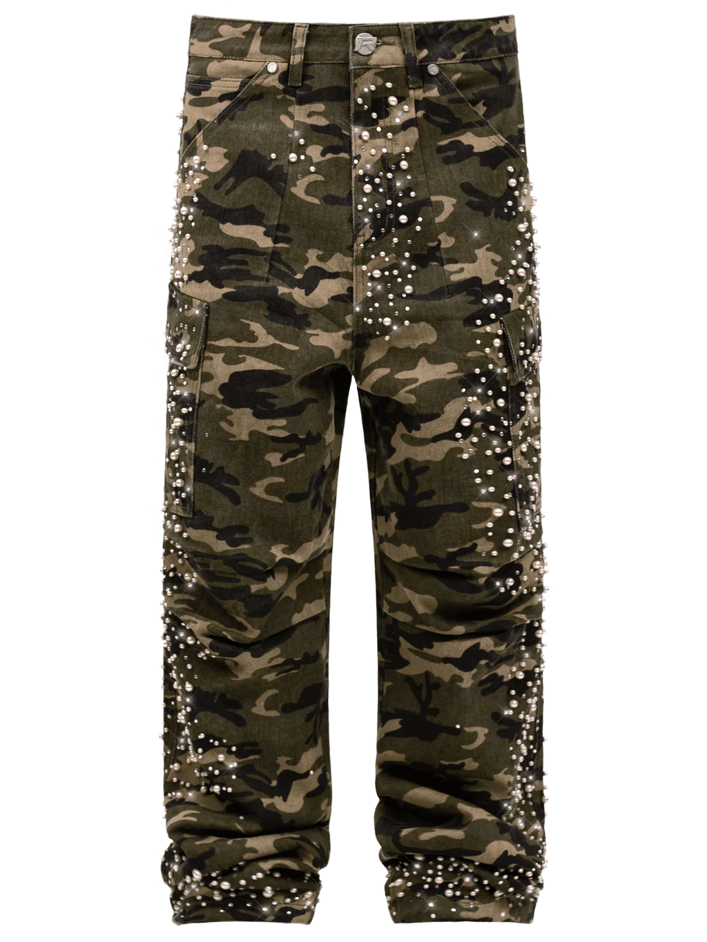 CAMO CARGO EMBELLISH DENIM