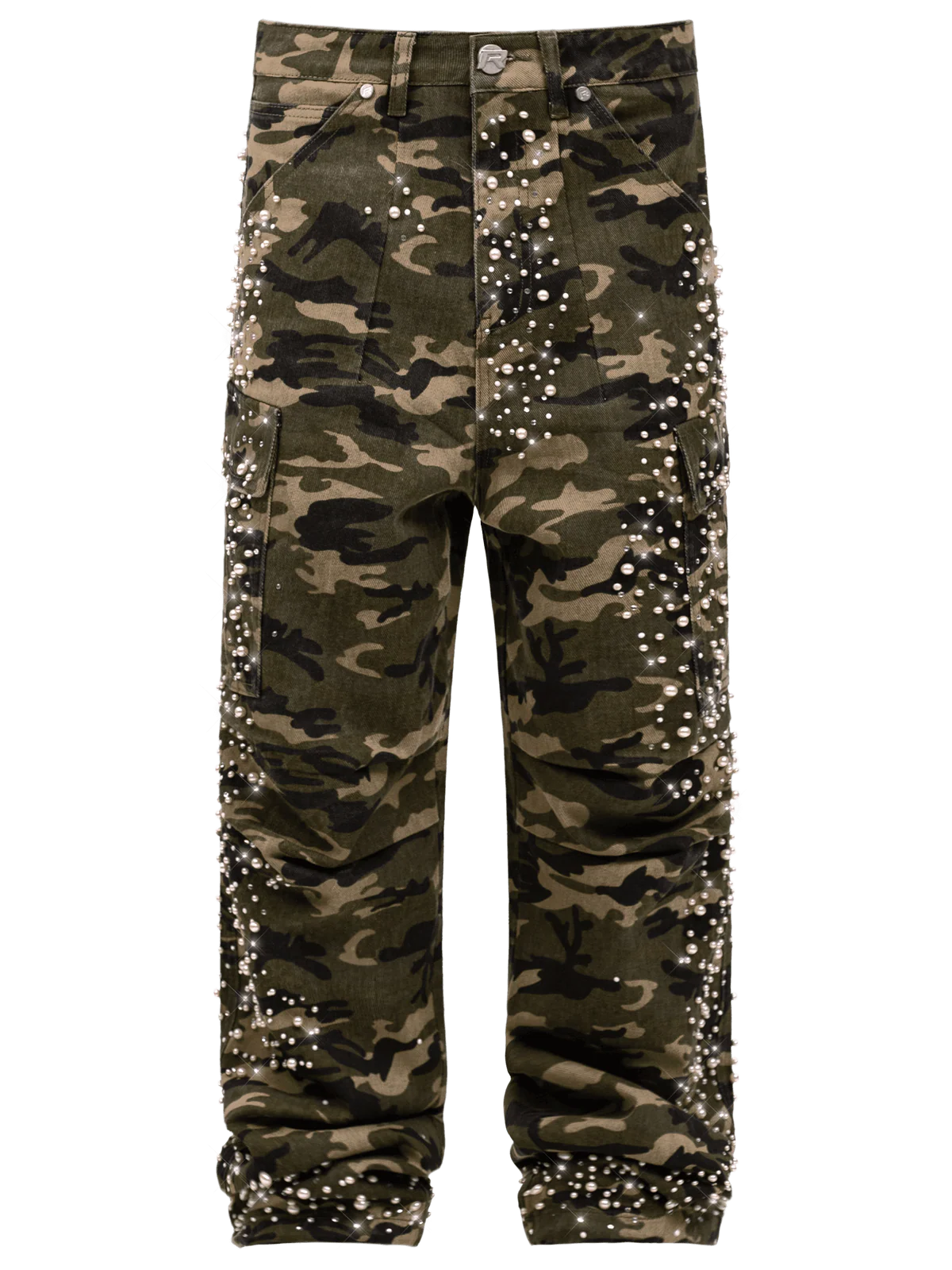 CAMO CARGO EMBELLISH DENIM
