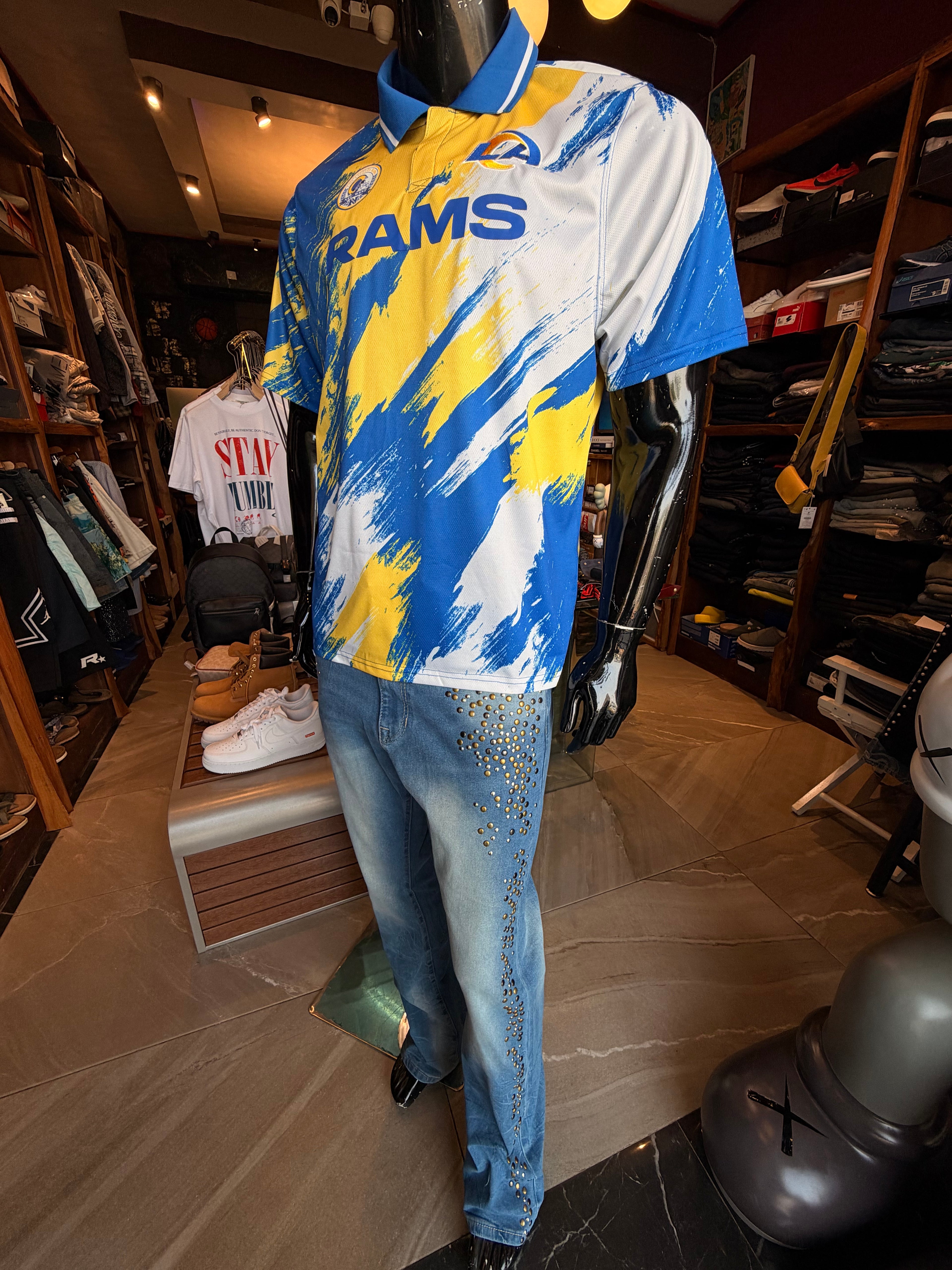 Stacked Slim Flare Steel Venom Jean - Medium Blue Wash