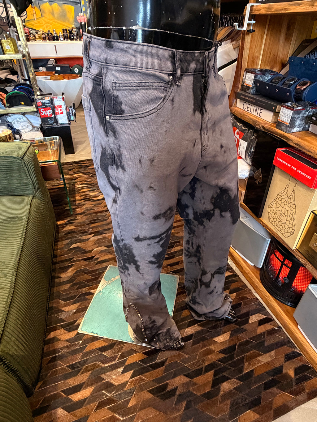 Stacked Skinny Flare Dare Ya Tie Dyed Jean - Grey