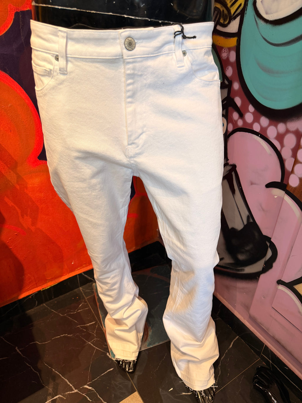 Cornell Slim Flare Jeans - White