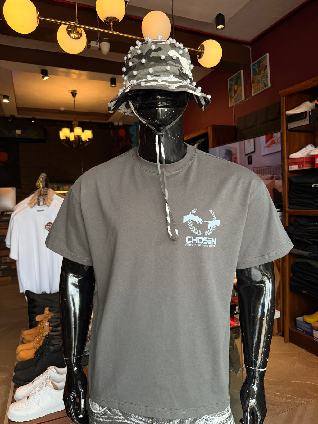 The Chosen One Oversized Premium Short Sleeve Tee - Charcoal