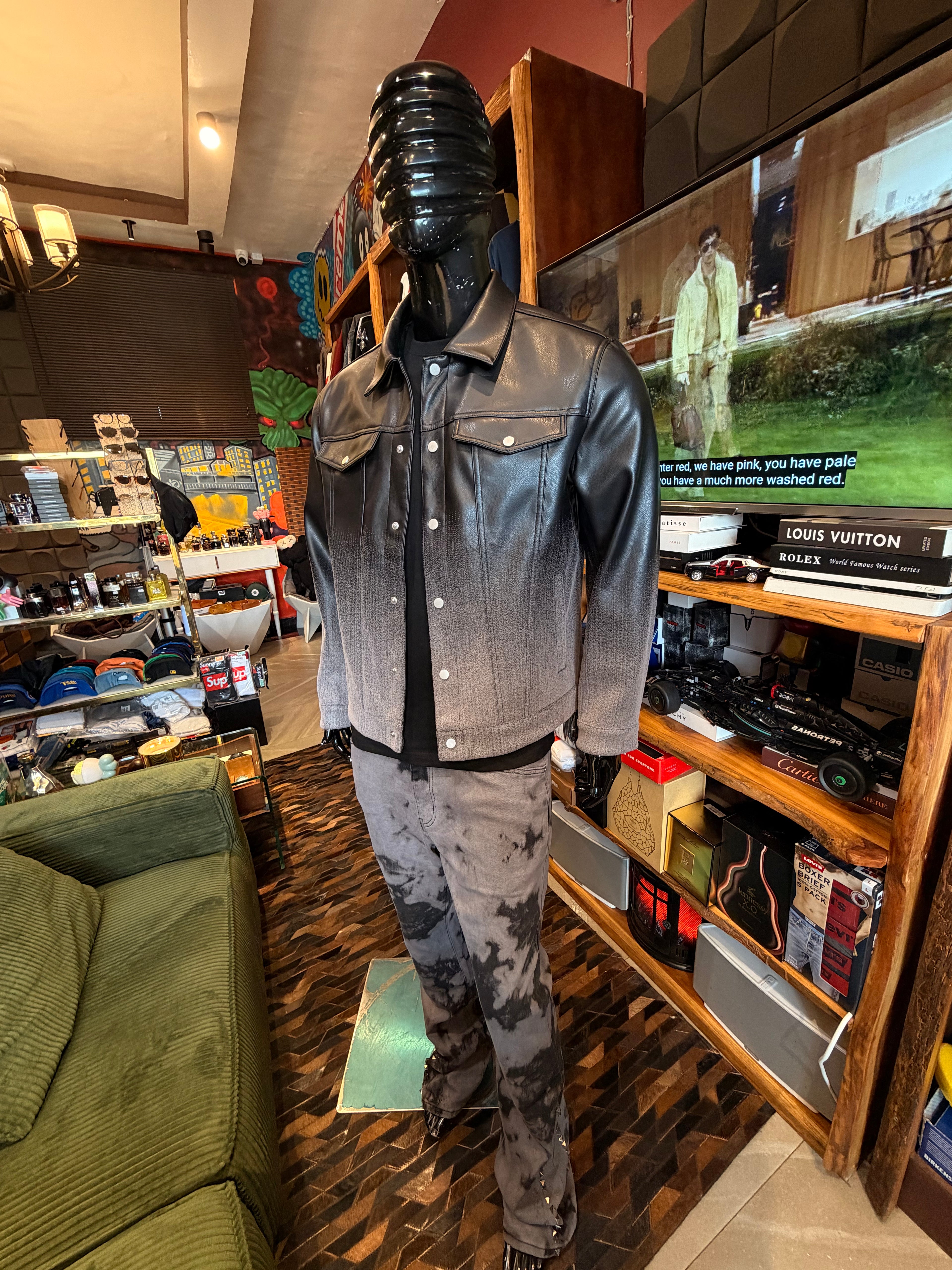 Stacked Skinny Flare Dare Ya Tie Dyed Jean - Grey