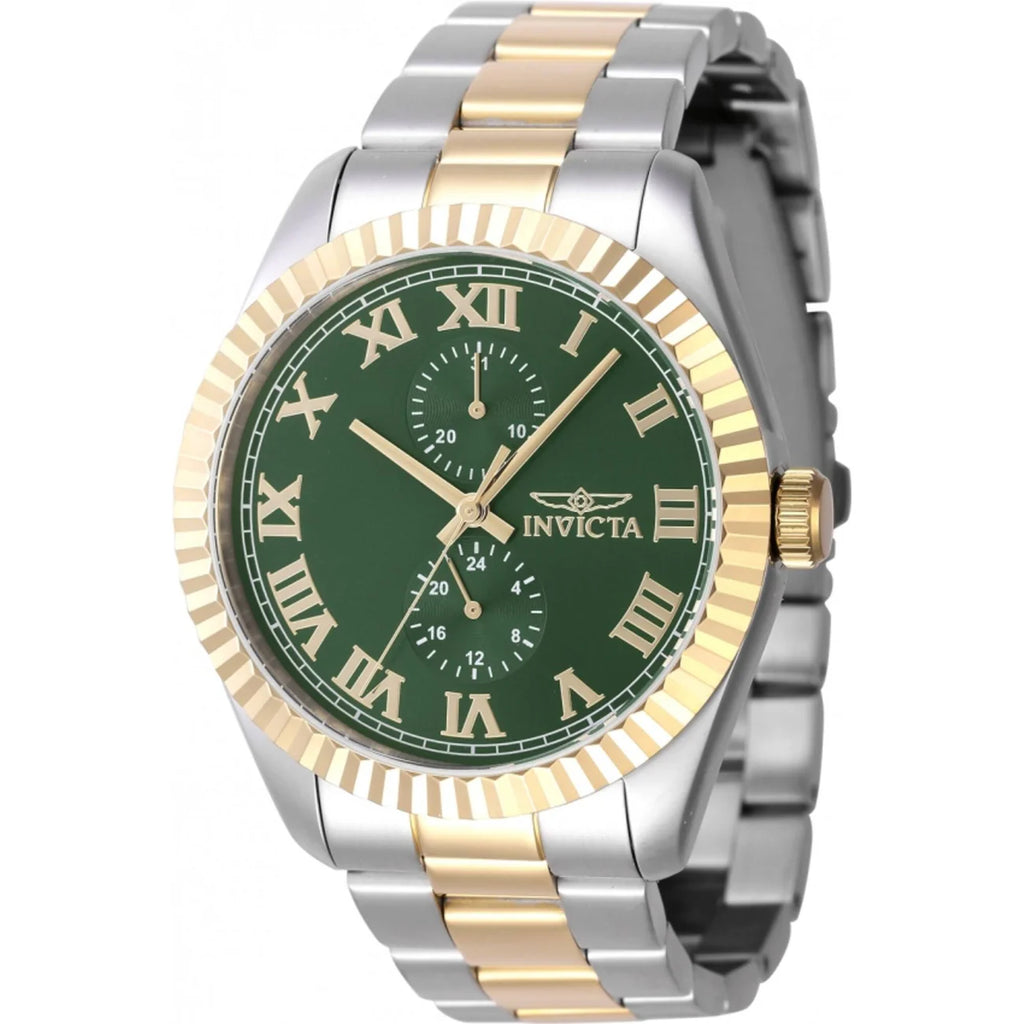 Invicta Men's Watch - Specialty Quartz Green Dial Yellow Gold Bezel Bracelet | 47427
