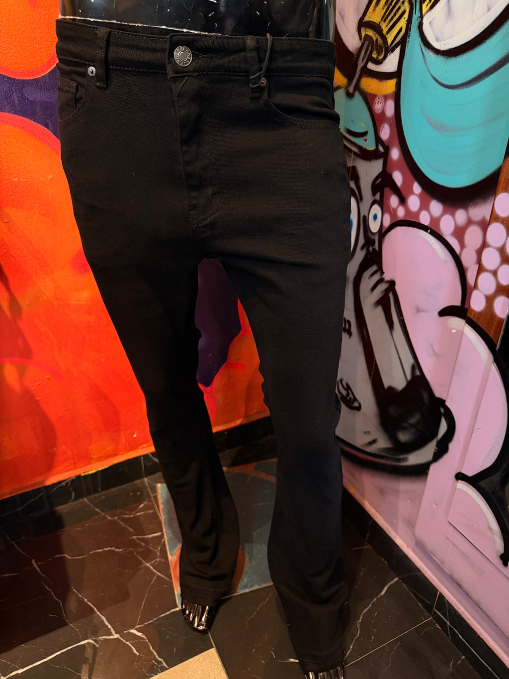 Cornell Slim Flare Jeans - Black
