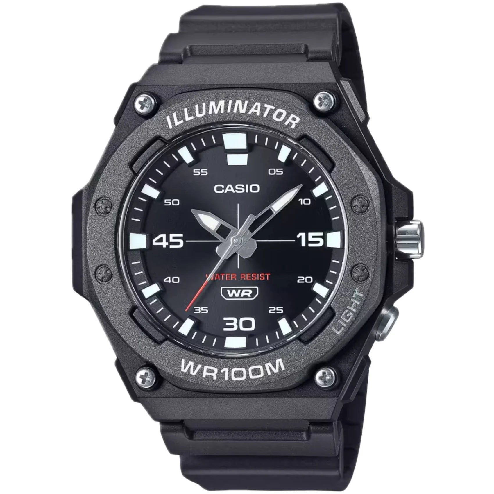 Casio Men's Watch - Quartz Shiny Black Dial Resin Strap Illuminator | MW-620H-1AVCF