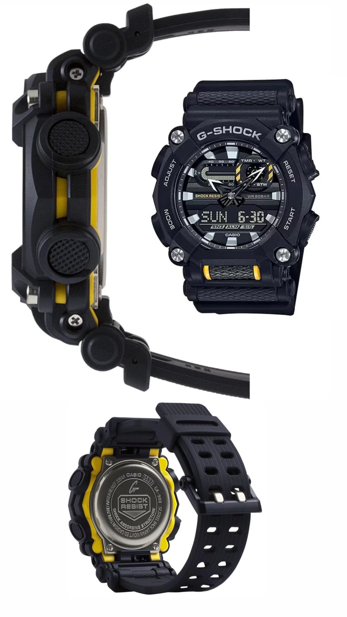 Casio Men's Watch - G-Shock Ana-Digi World Timer Black Dial Resin Strap | GA900-1A