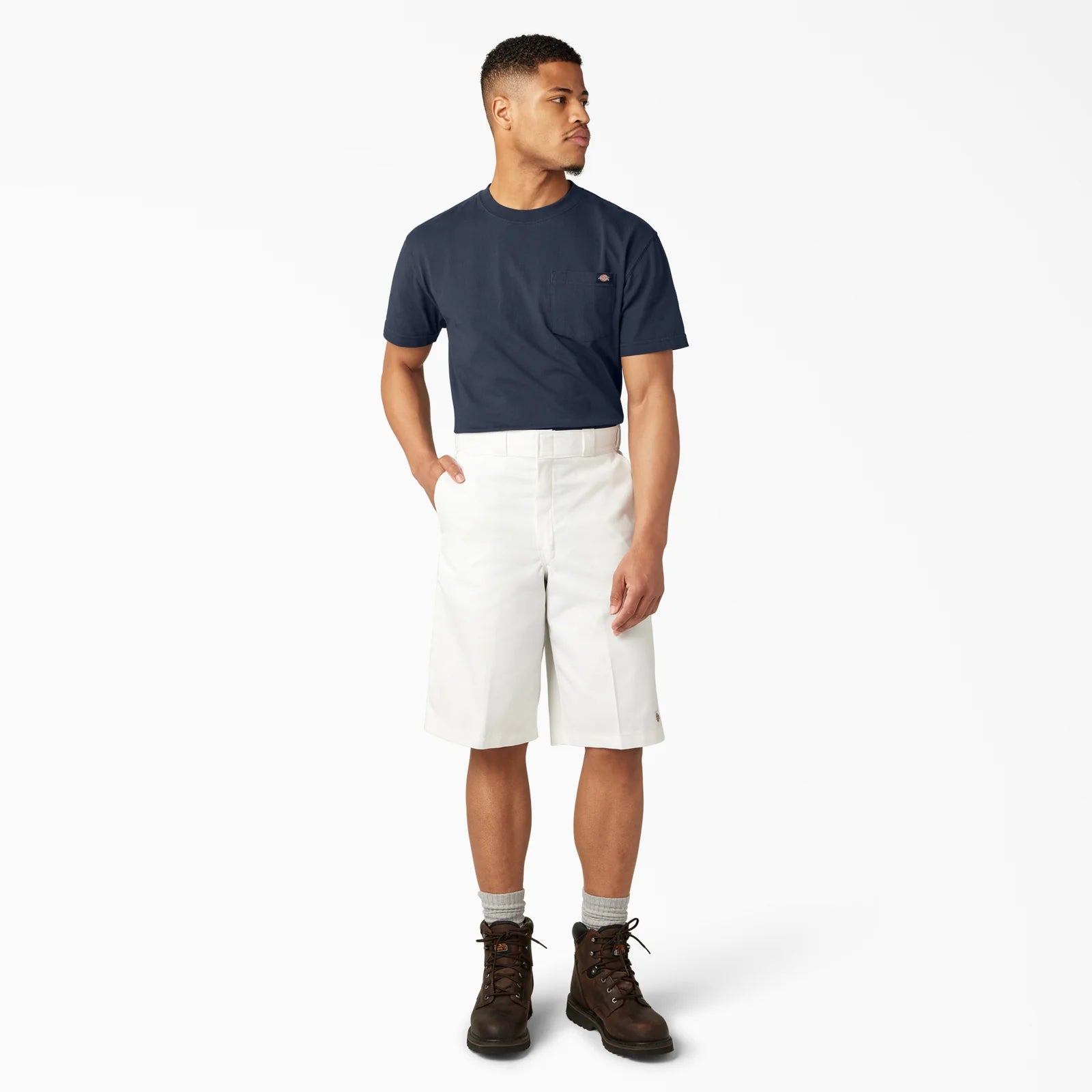 Loose Fit Flat Front Work Shorts, 13"