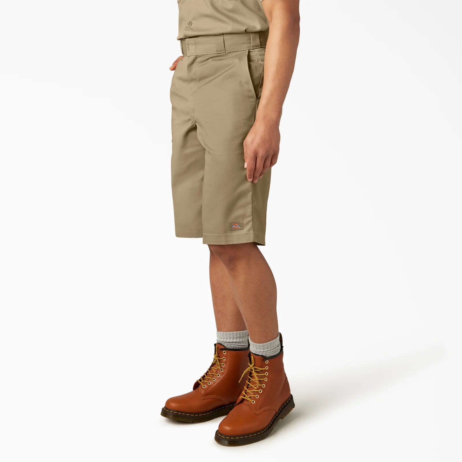 Loose Fit Flat Front Work Shorts, 13"