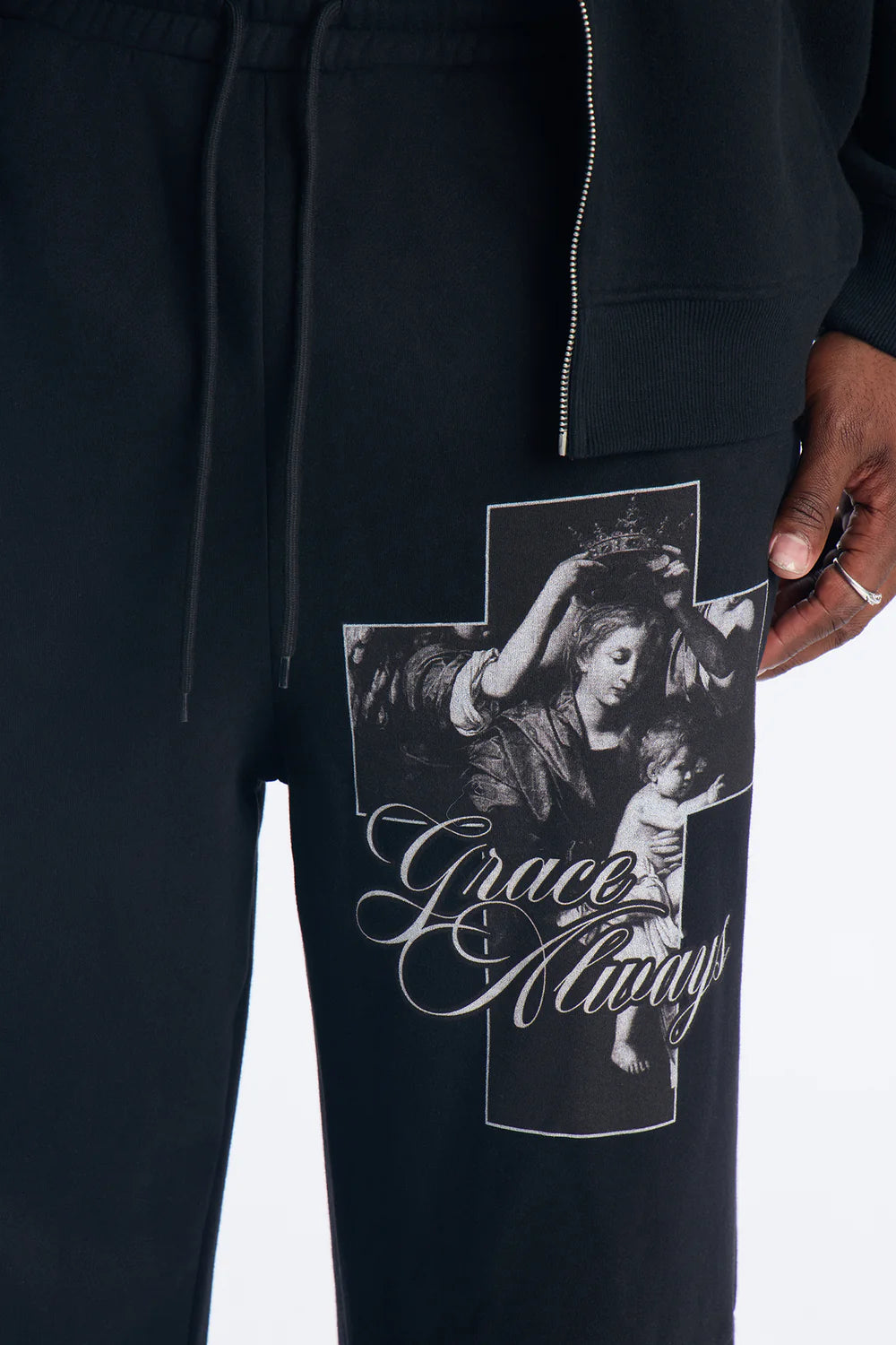 Grace Always Wide Leg Sweatpants - Black