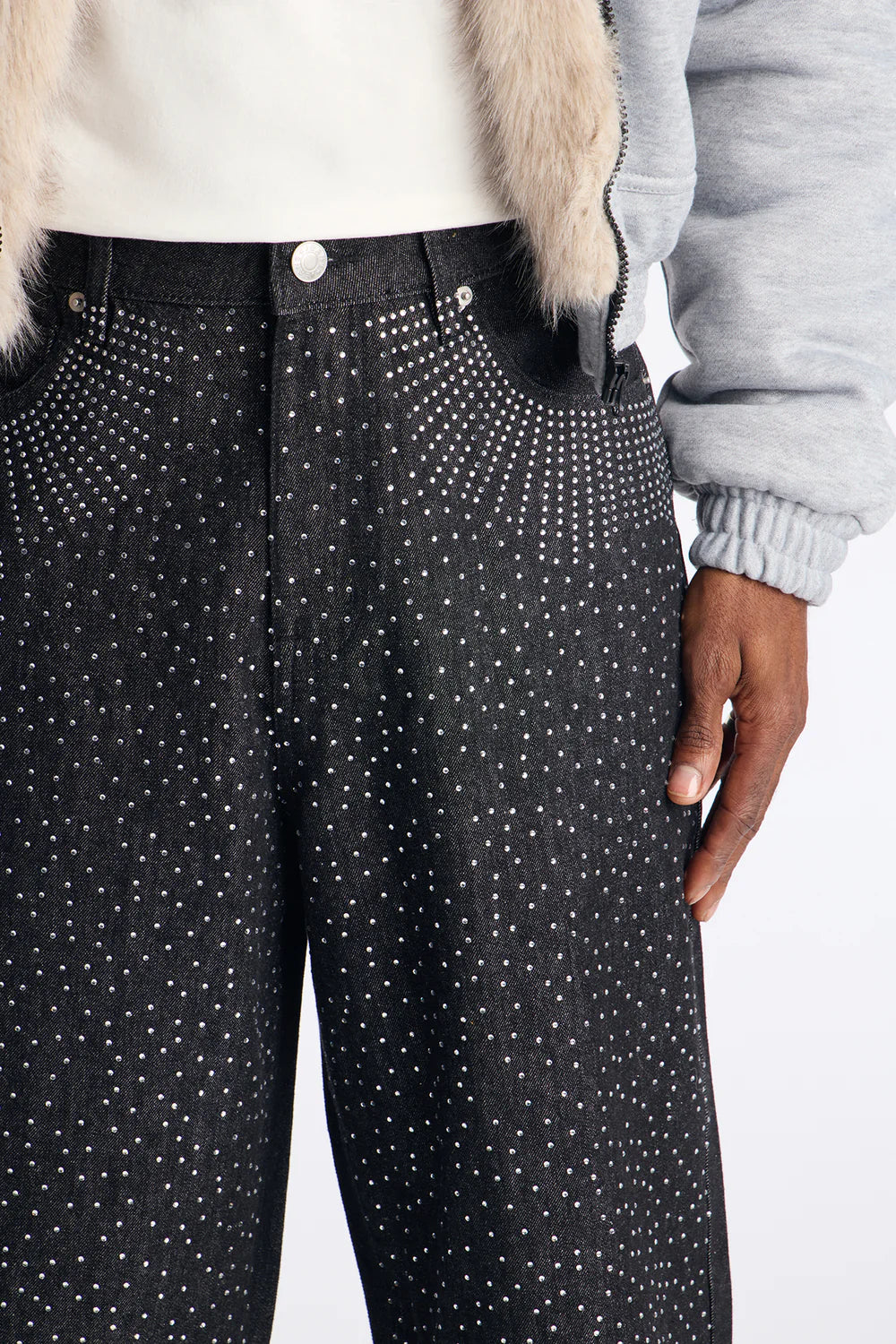 Baggy All Gem Denim Short - Black