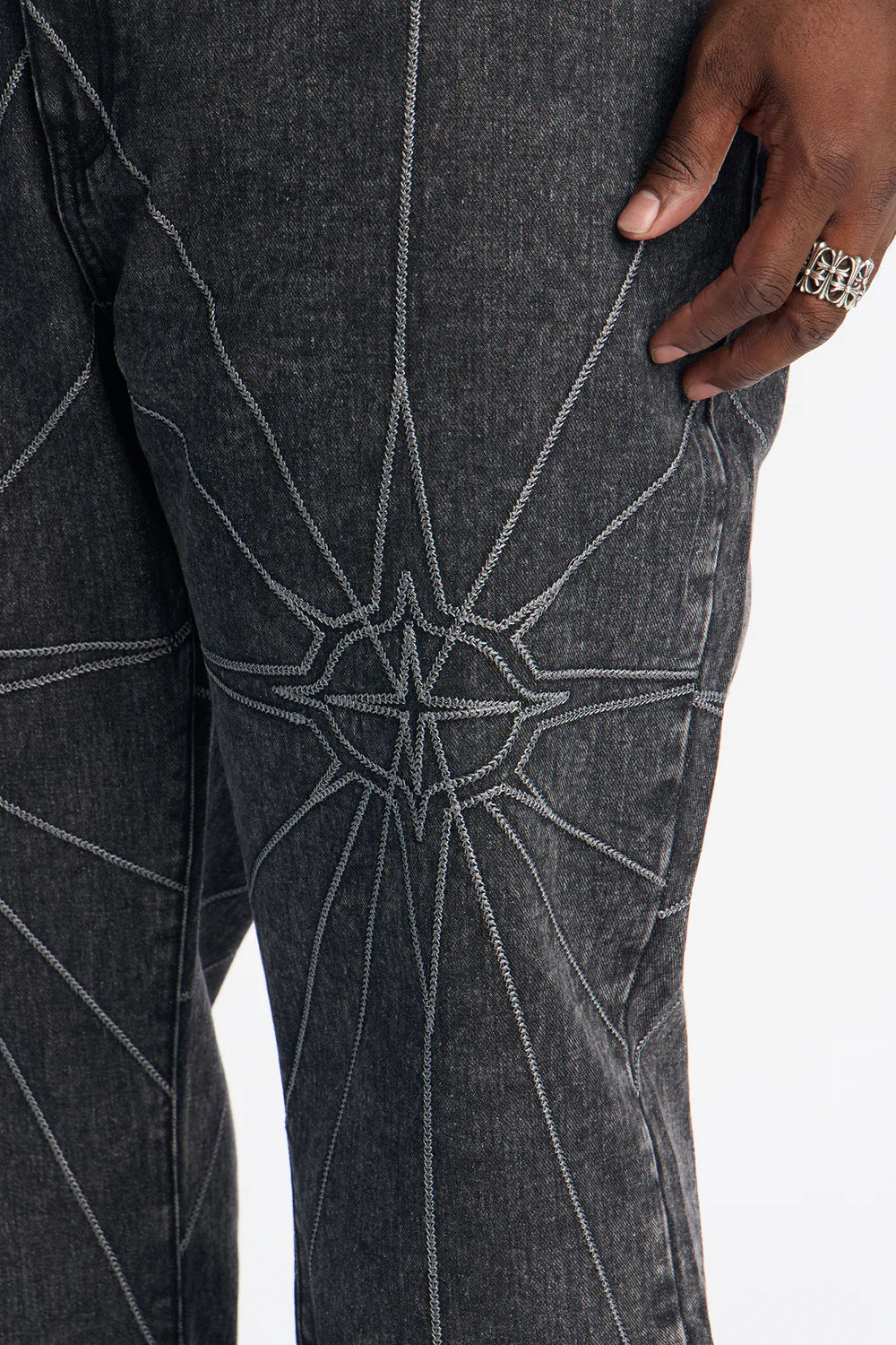 Straight Galaxy Star Jean - Black