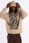 Aint A Saint Raw Hem Oversized Hoodie - Cream