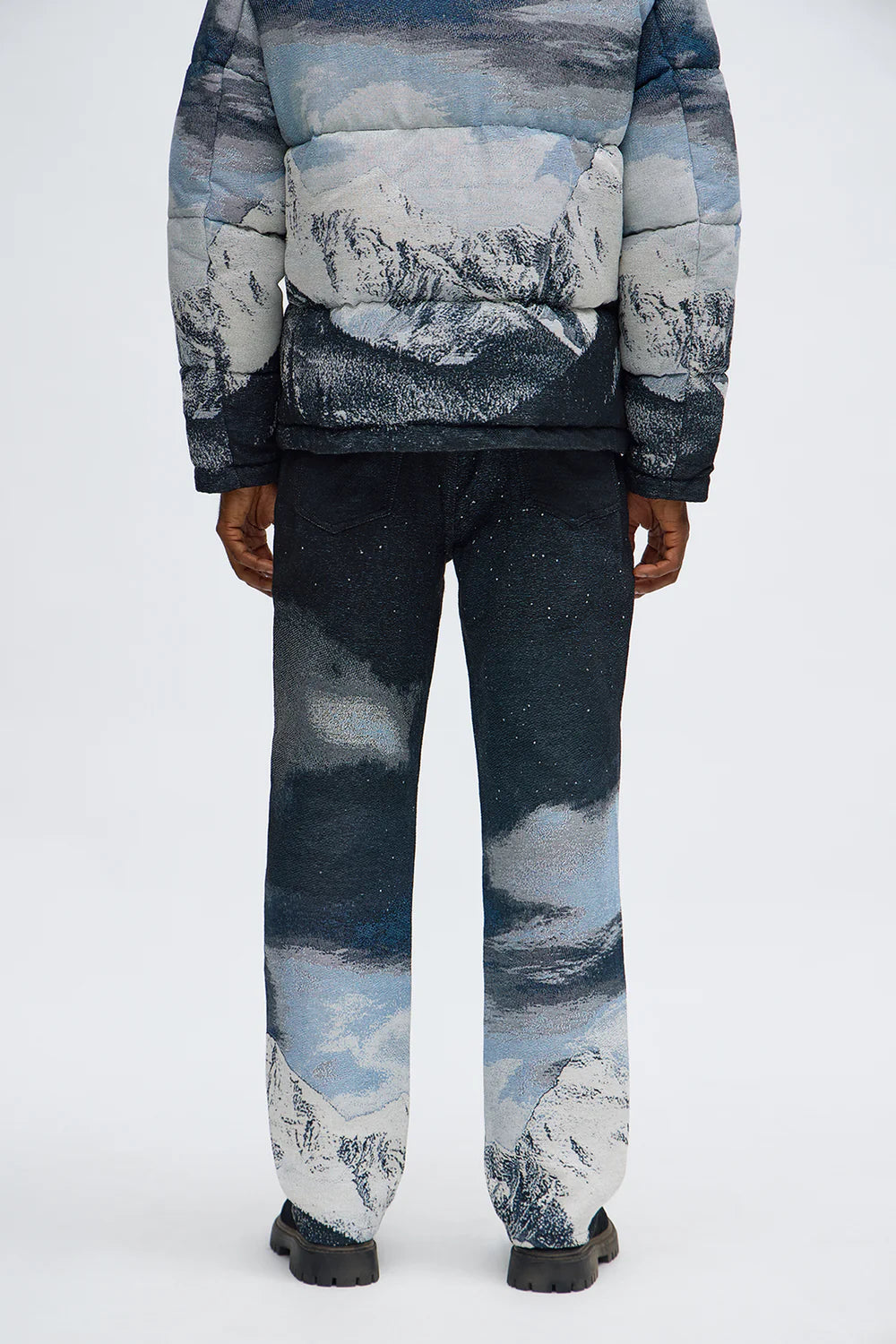 Straight Cabin Escape Tapestry Pant - Navy