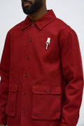 Fairfax Canvas Multi Pocket Shirt - Burgundy