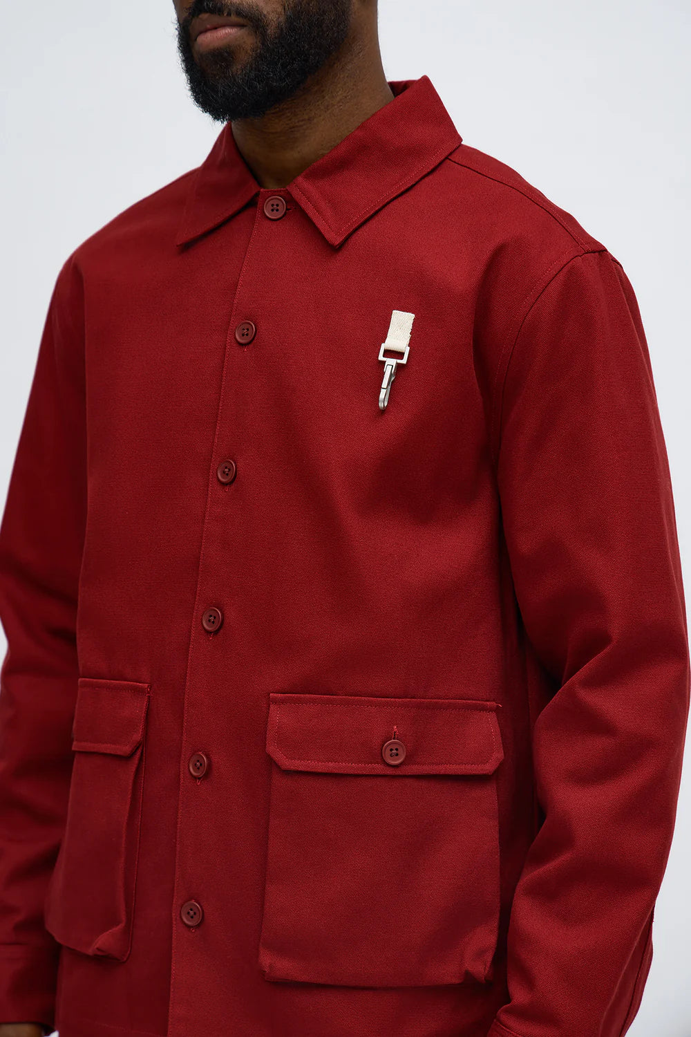 Fairfax Canvas Multi Pocket Shirt - Burgundy