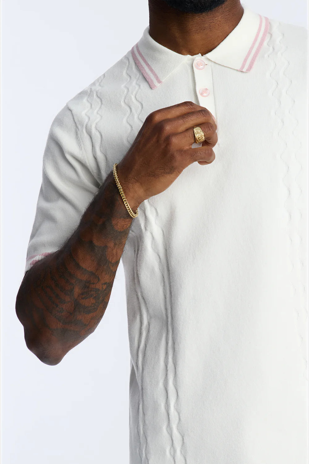 The Regent Polo Sweater - Pink/combo