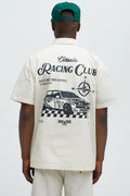 Racing Club Short Sleeve Button Up Shirt - Cream