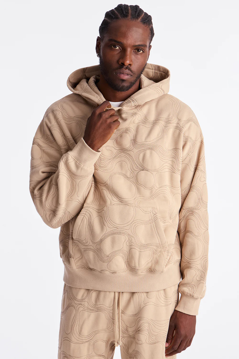 Elevation Stitch Oversized Hoodie - Taupe