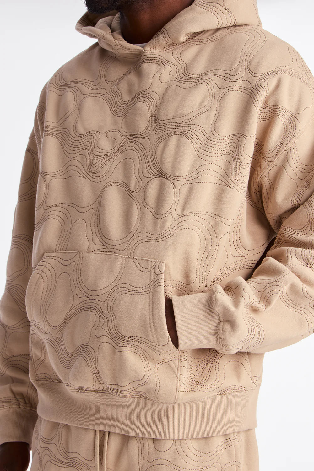 Elevation Stitch Oversized Hoodie - Taupe