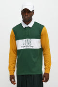Luxe Long Sleeve Polo - Green/combo