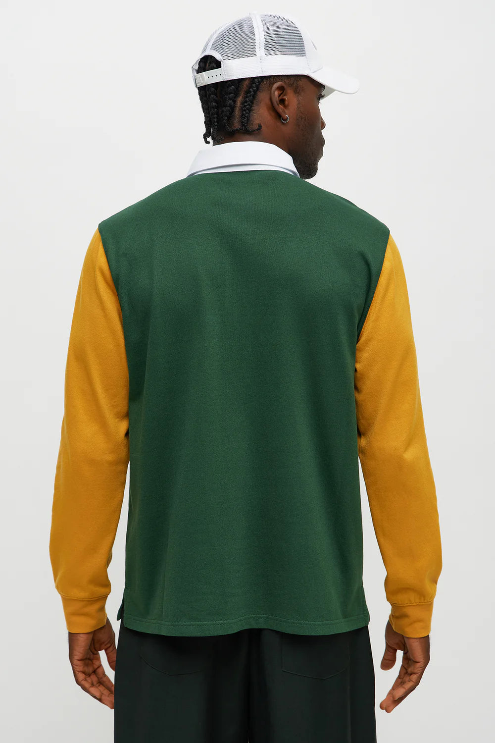 Luxe Long Sleeve Polo - Green/combo
