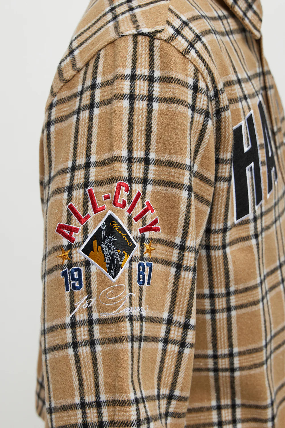 Relaxed fit Harlem Plaid Long Sleeve Button Up - Brown Combo