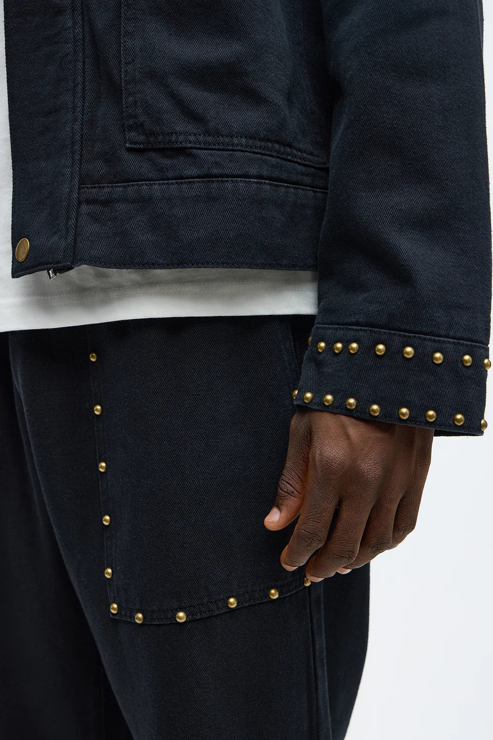 Slim Studded Pant - Black