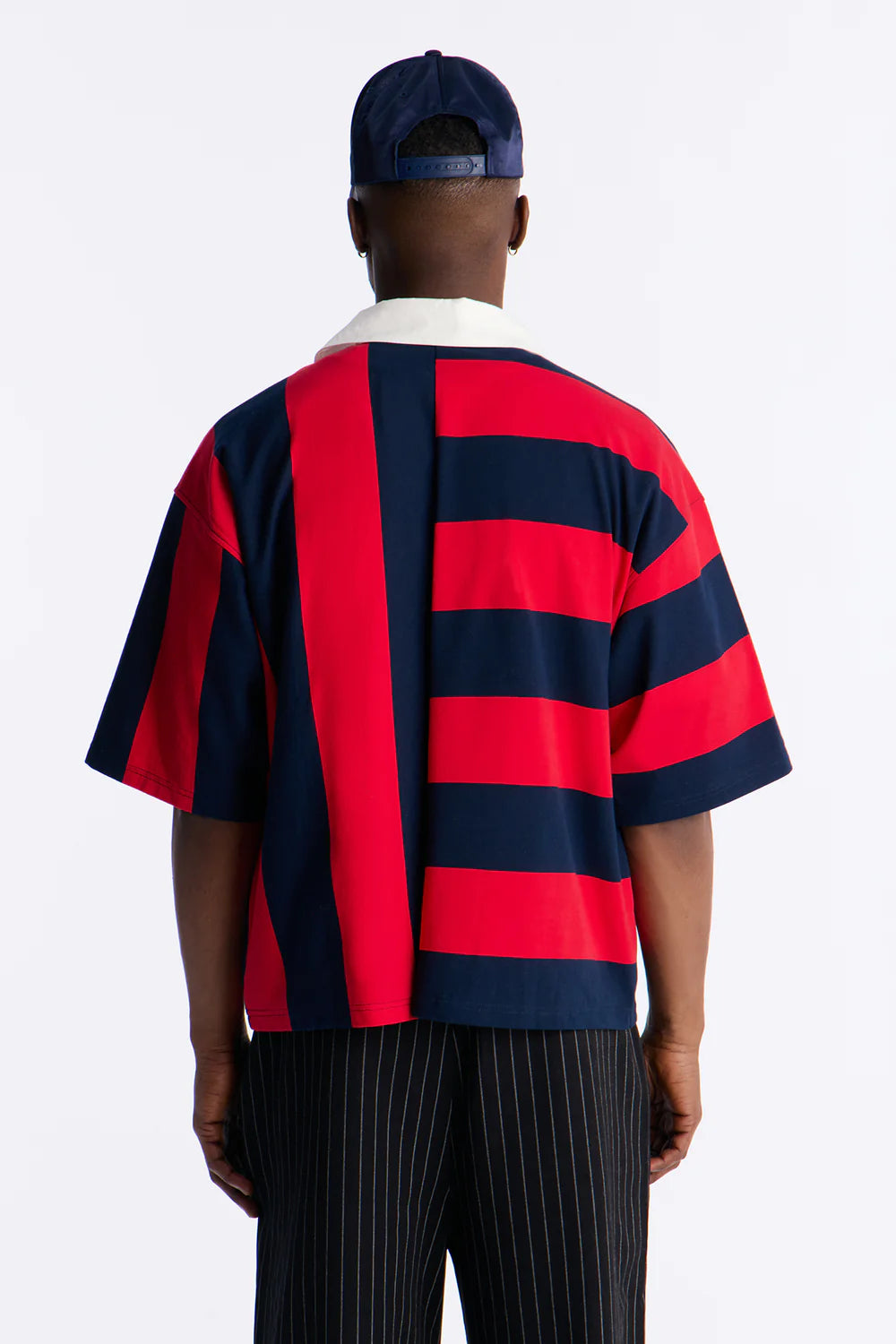Auth Short Sleeve Rugby Stripes Polo - Navy/Red