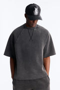 Washed Raw Edge Oversized Tee
