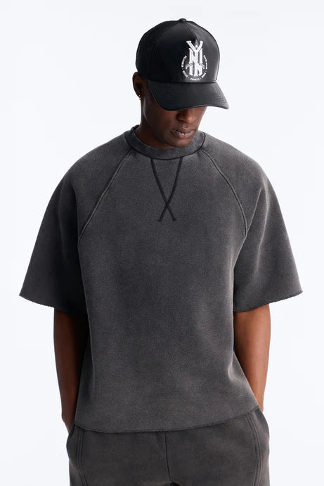 Washed Raw Edge Oversized Tee