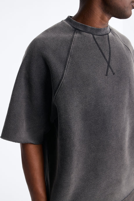 Washed Raw Edge Oversized Tee