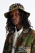 Camo Pearled Bucket Hat - Camouflage