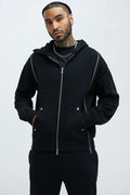 Tyson Sleaze Studded Zip Up Hoodie - Black