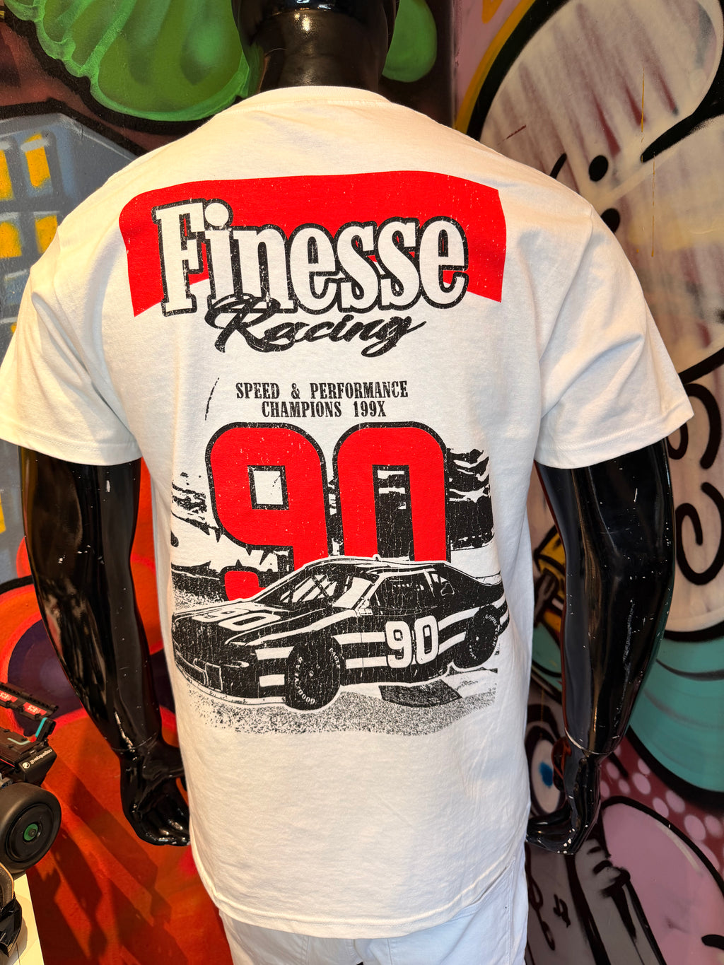 Finesse Racing Oversized Short Sleeve Tee - White