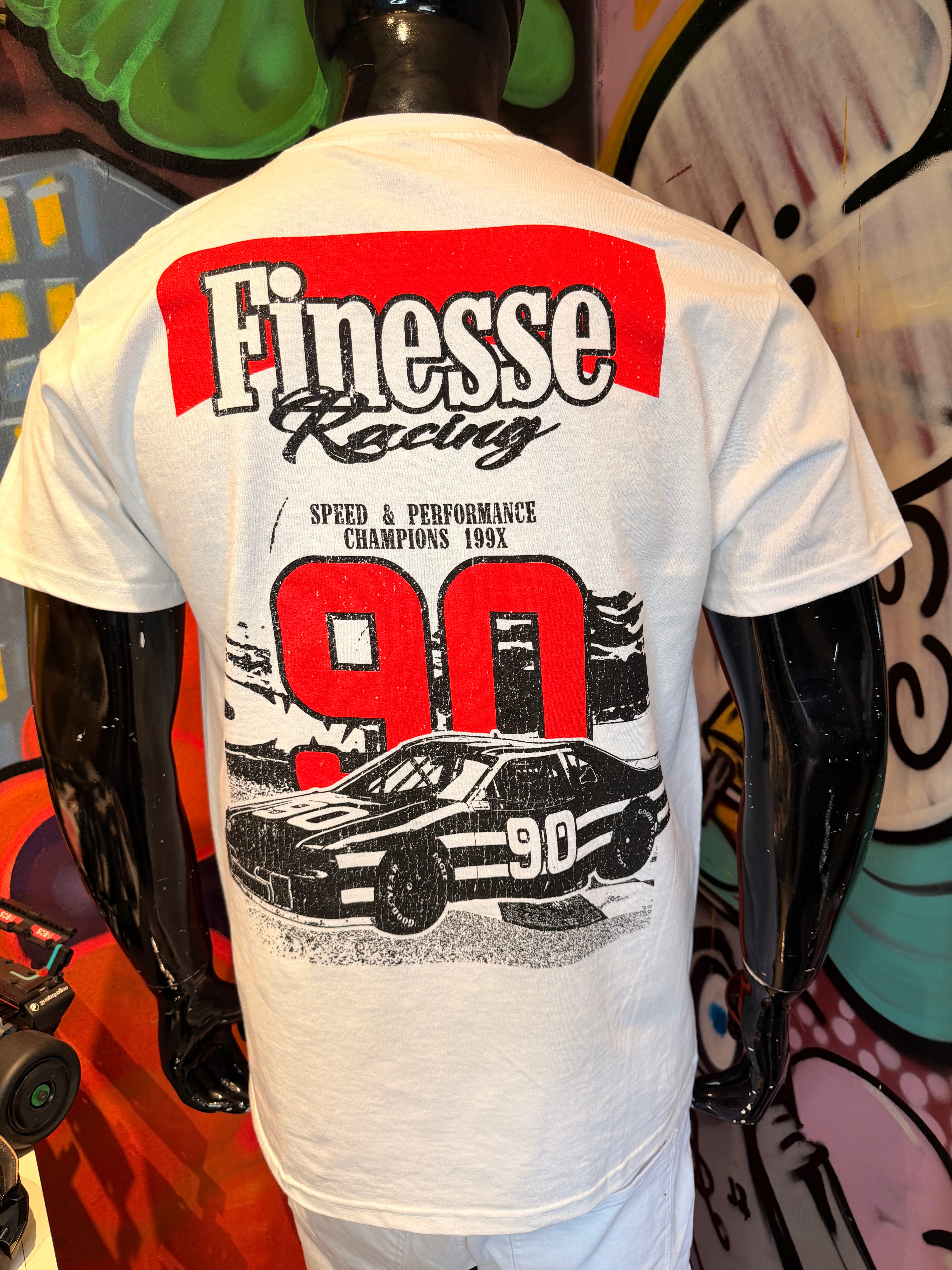 Finesse Racing Oversized Short Sleeve Tee - White