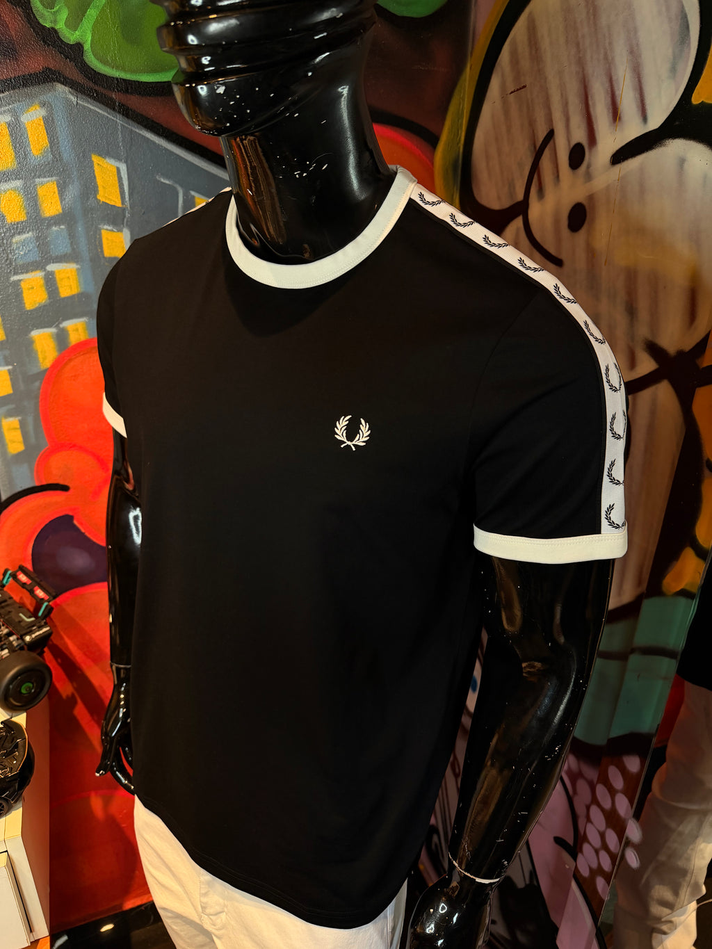 Fred Perry logo-tape cotton t-shirt