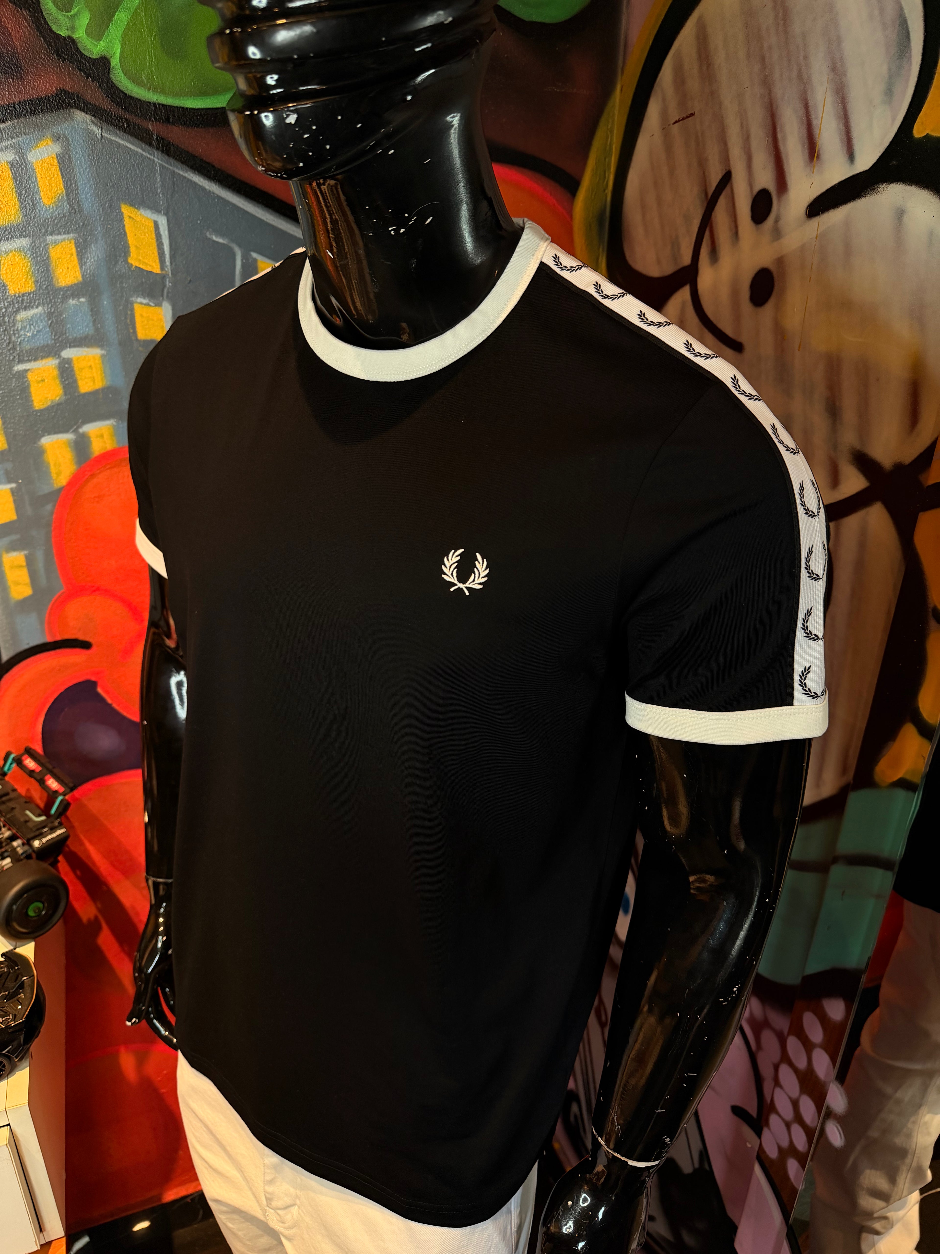 Fred Perry logo-tape cotton t-shirt
