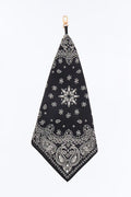 Paisley Western Graphic Bandana Keychain - Black