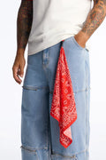 Paisley Western Graphic Bandana Keychain - Red